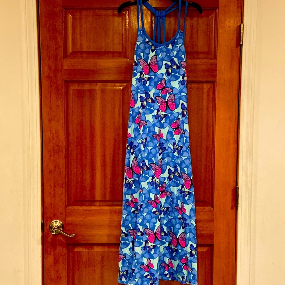 EUC! Girls size 16 1/2 SO gorgeous Butterfly maxi dress!